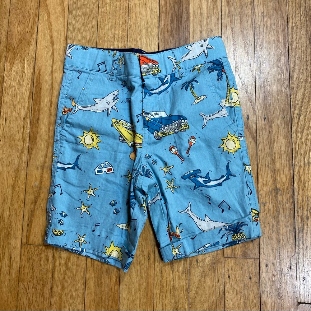 Stella McCartney Kids Shorts size 3 years sharks cars music summer blue pattern